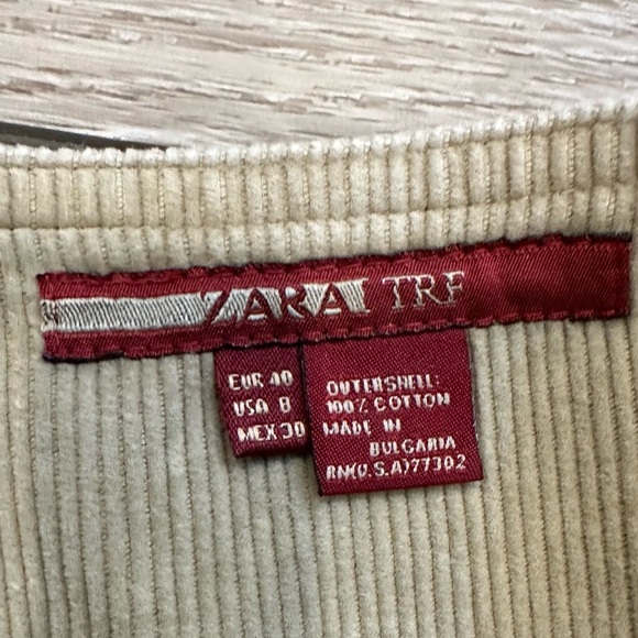 Zara Trafaluc Cotton Western Cowgirl Corduroy Embroidered Tan Skirt Y2K SZ 8 - Picture 3 of 5